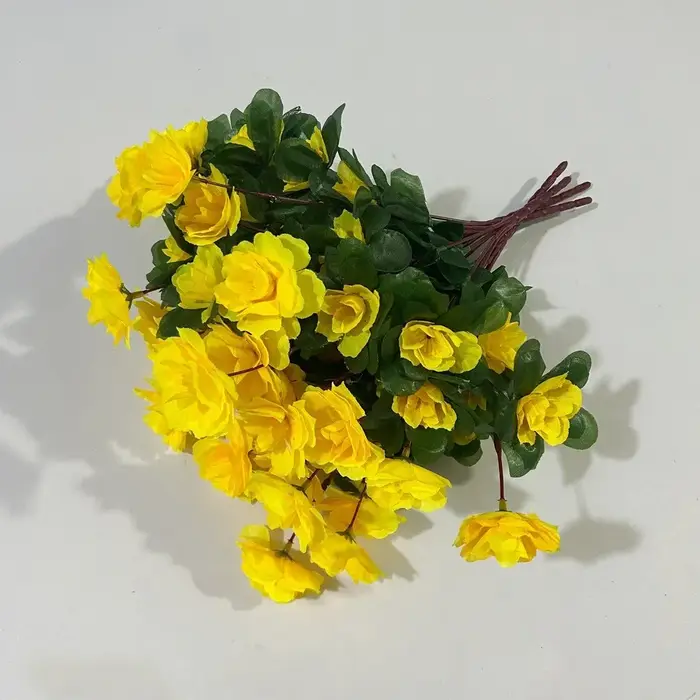 2 pièces/1 ensemble extérieur automne artificiel rouge azalée haute qualité fleurs buissons résistant aux UV décor