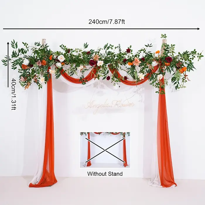 Série de couleurs d'automne avec vigne verte, rangée de fleurs, église, mariage, Banquet, arrière-pl