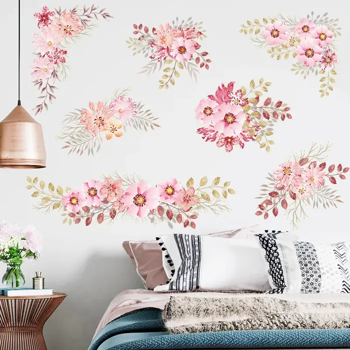 Autocollant mural en forme de grappe de fleurs