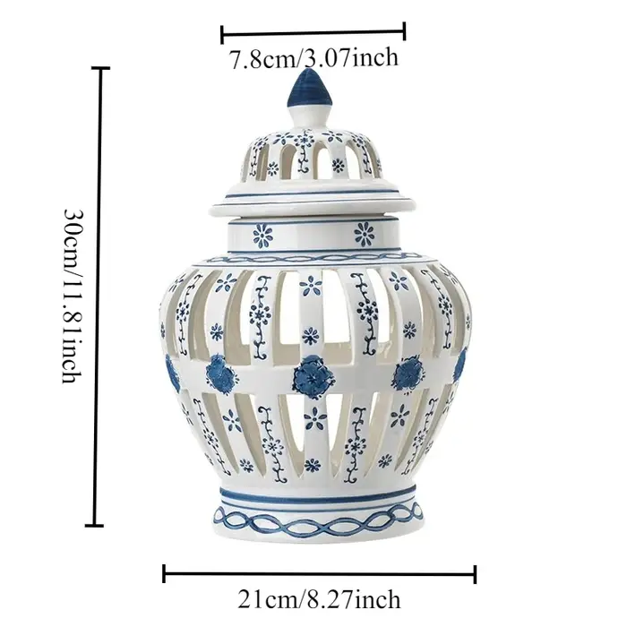 1 pièce Pot décoratif en céramique ajourée de style européen