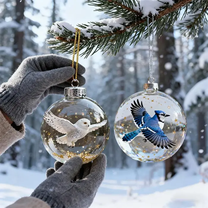 Ornement de Noël transparent Nature's Birds