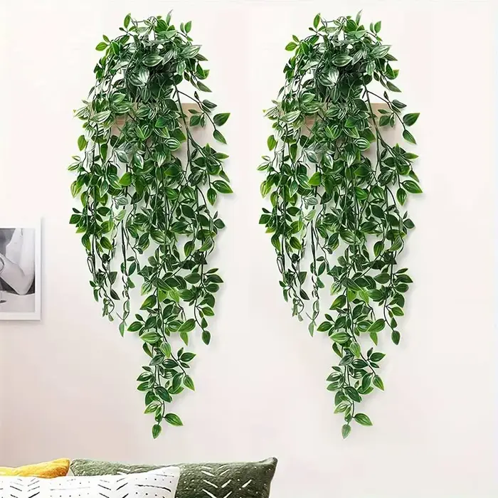 Plantes artificielles suspendues Mandala feuilles d'eucalyptus vignes fausses
