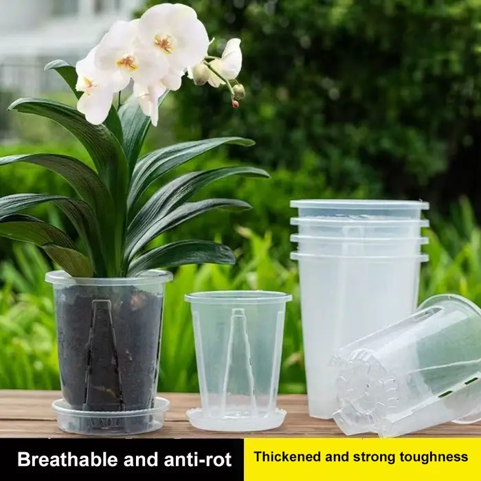 1 pot à orchidées respirant avec fentes de ventilation