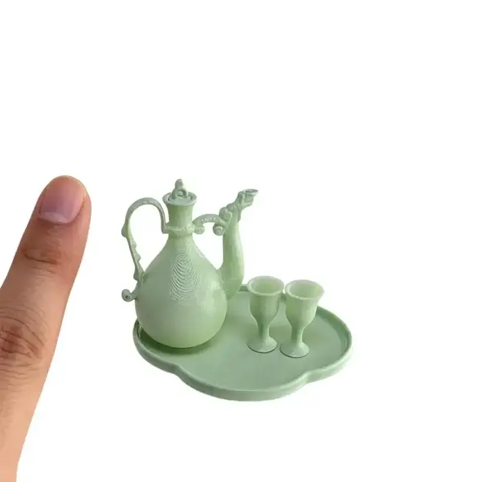 1 ensemble de 6 mini-pots de style antique chinois pour maison de poupée, pot de paon réaliste pour la décoration de scènes de maison de poupée classiques