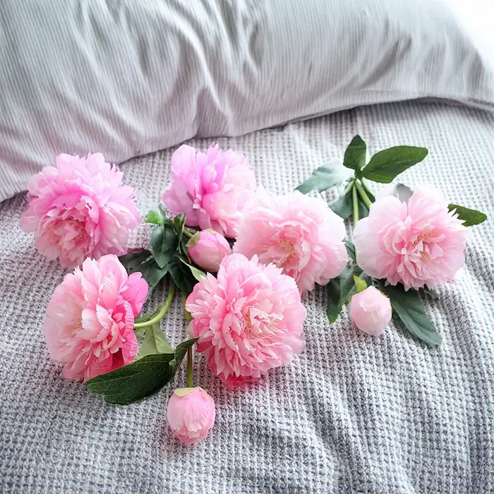 Bouquet de fleurs de pivoine artificielle européenne de 30 pouces