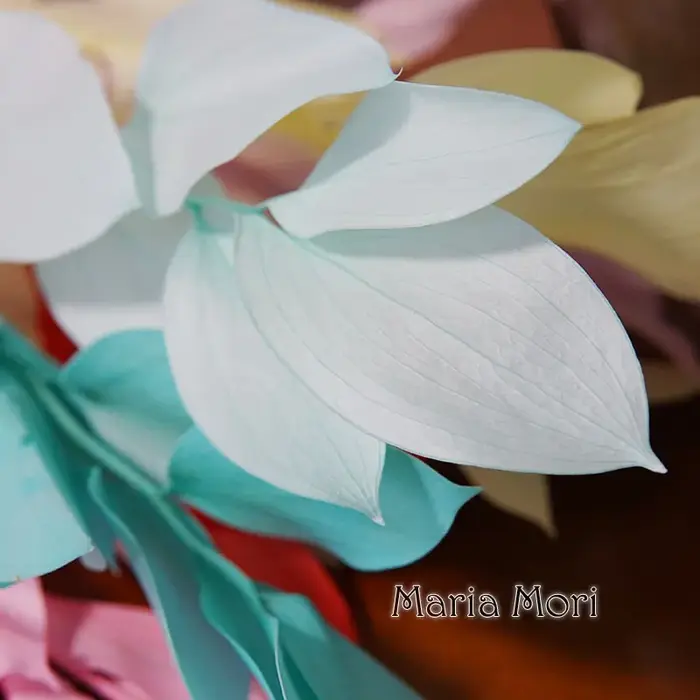 5 pièces/fleur conservée de blanchiment séché feuilles d'orange lys bambou pour arrangement floral fait à la main bureau maison décoration de mariage