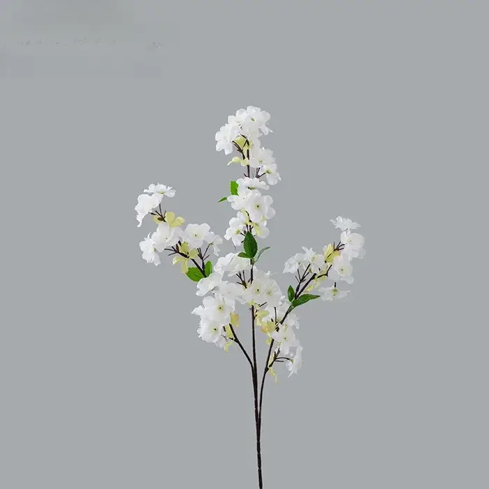 Décor d'hôtel artificiel 3 fourchettes fleurs de cerisier branche soie fausse fleur jardin décoré ro