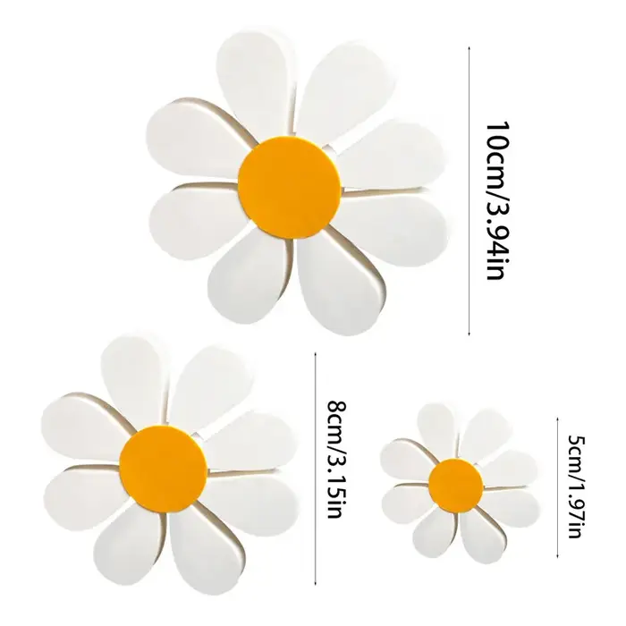 Ornements de fleurs de marguerite en bois