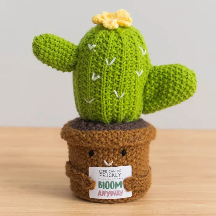 Plante en pot tricotée au crochet, faite à la main, décoration de bureau artificielle pour la maison