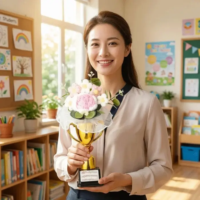 Ornement floral délicat pour la saison des diplômes, fabrication raffinée, apparence élégante, souvenir d'appréciation pour les enseignants