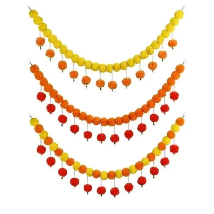 Guirlande artificielle de marguerites à longues tiges ​ ​   Guirlandes de fleurs de marigold pour la fête de Diwali, les mariages, les événements, la décoration indienne