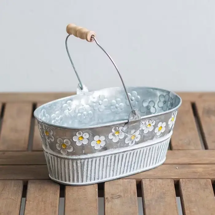 Pot de fleur en fer vintage, vase à fleurs de bureau, pot de fleurs pour plantes de balcon, E27
