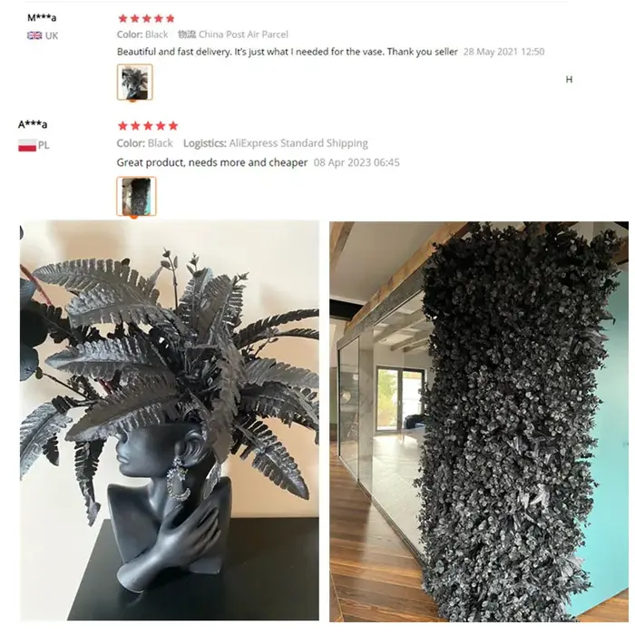Herbe persane noire, plantes à fleurs artificielles