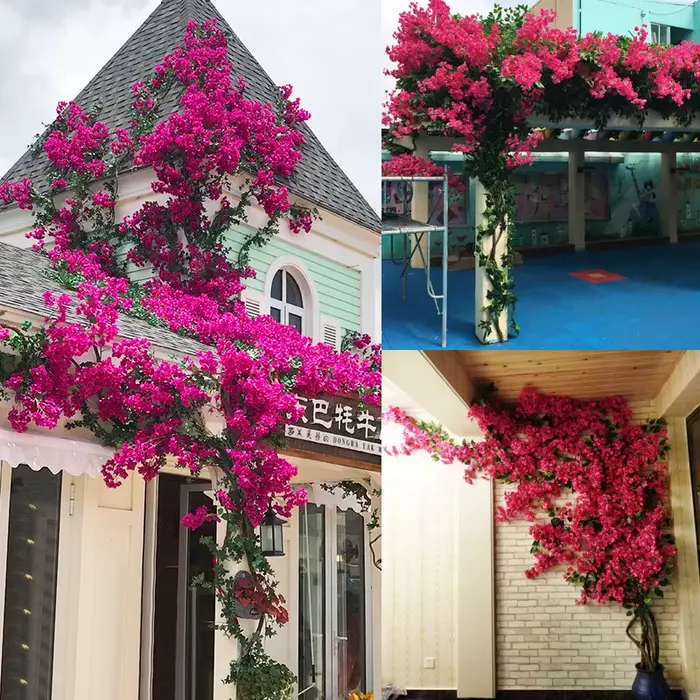 Ensemble d'arbres et de lianes artificiels Bougainvillea