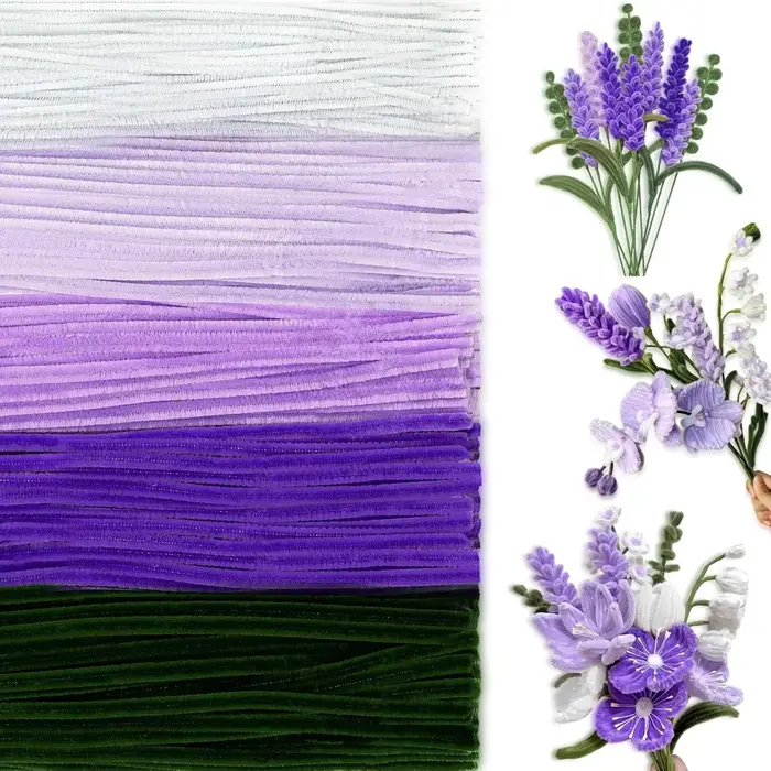 500/600 pièces nettoyeurs de tuyaux tiges de Chenille 12 pouces fournitures artisanales en vrac pour les projets d'art et d'artisanat bricolage cadeau créatif