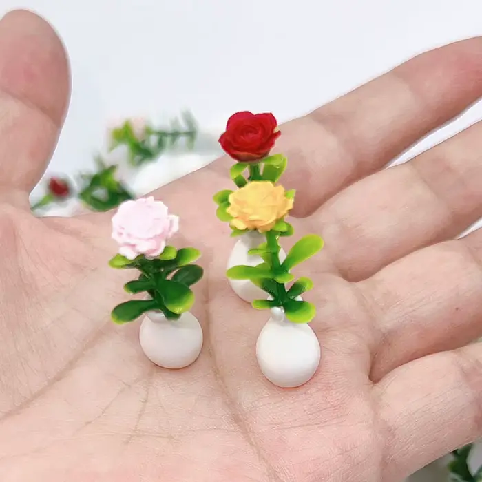 Mini vase pot de fleurs avec modèle de fleur décoratif