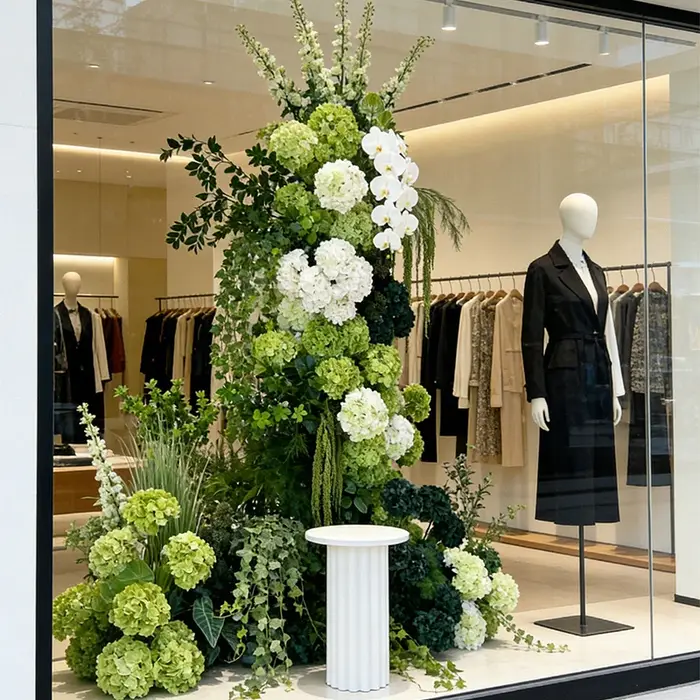 Plantes d'hortensias verts artificiels pour arrangements floraux