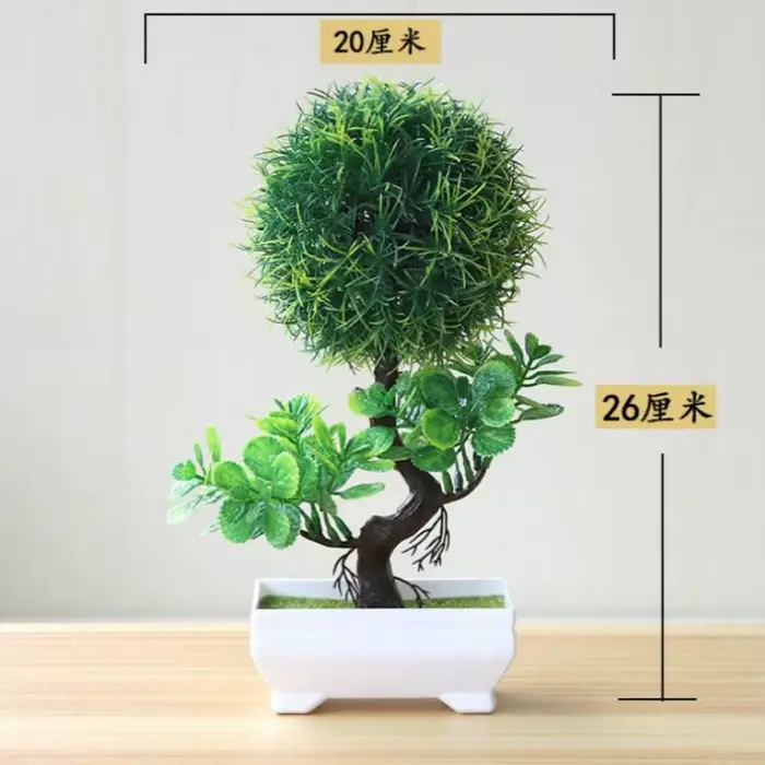 Nouvelles plantes artificielles vertes bonsaï petit arbre herbe fleur en pot