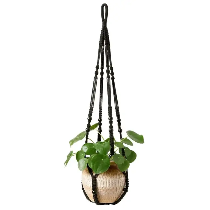 Support de pot de fleurs suspendu en corde de coton style bohème