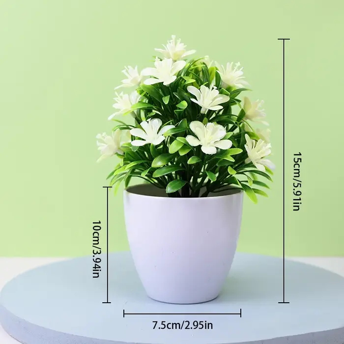 Fleurs artificielles à cinq feuilles de prune, petites plantes en pot pouvant être placées à l'intér