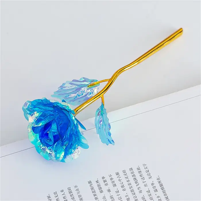 Rose dorée artificielle 18cm 24k