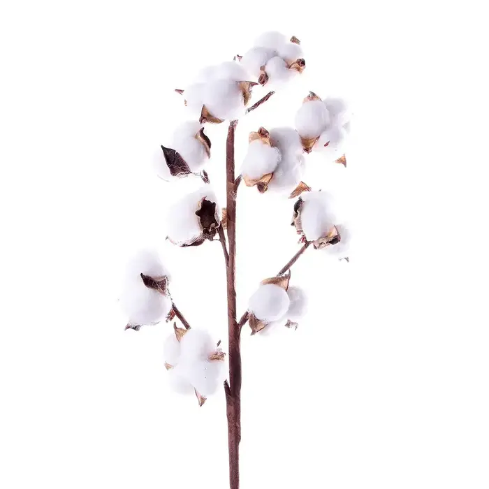 Décor à la maison fait à la main fausse fleur branche florale tige de coton