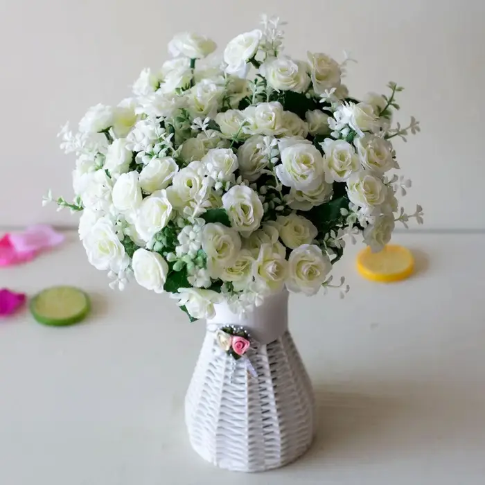 15 mini-roses artificielles réalistes pour la photographie, cadeau de Saint-Valentin, 6 couleurs, dé