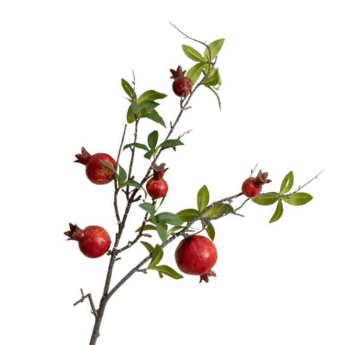 Branches de grenade artificielles à 6 fruits, Simulation réaliste faite à la main, fausses plantes e