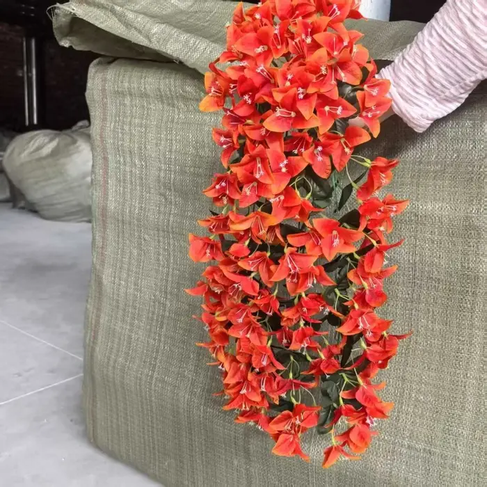Réaliste Faux Bougainvillea Fausses soie résistant aux UV fleurs artificielles plante décoration d'été longue traînée