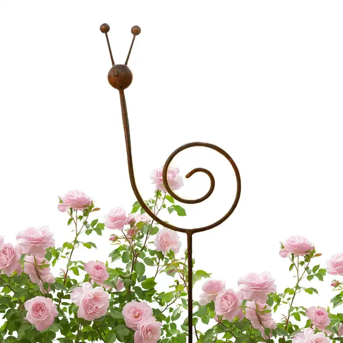 Piquets de jardin en métal vintage en forme d'escargot pour plantes grimpantes