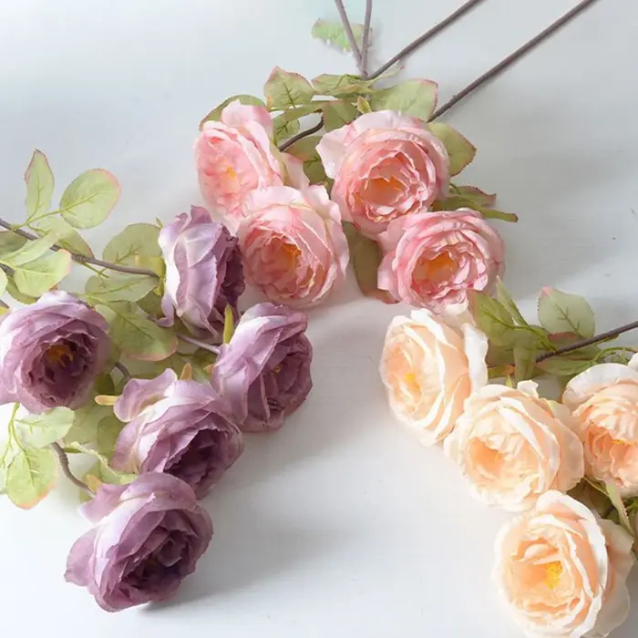 Artificialflower Caramel Rose Haute Qualité Jardin Cour De Mariage Mariée Bouquet Couronne Maison Table Vase Festival Bricolage Cadeau Décor