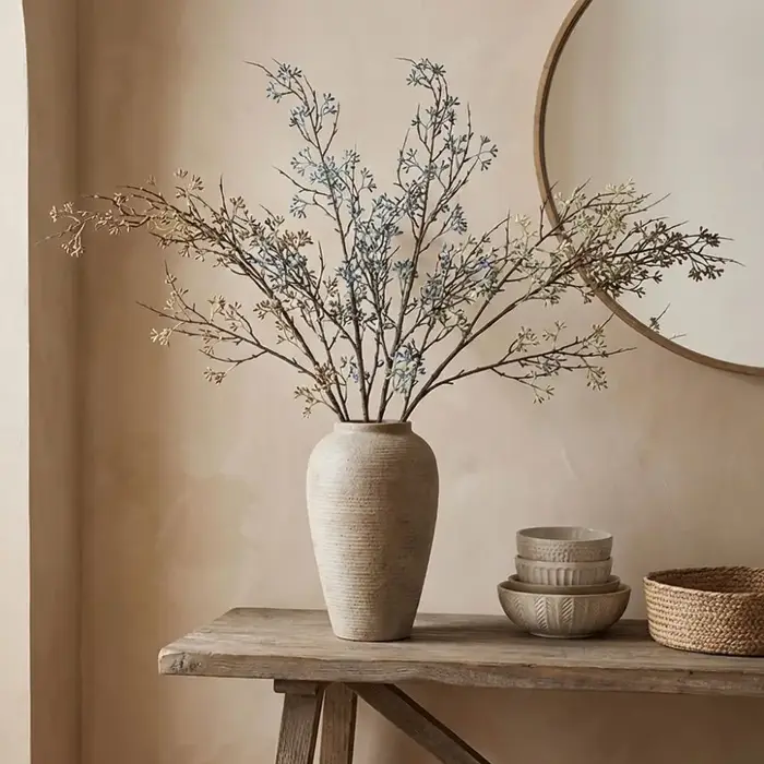 Branche d'eucalyptus artificielle faite à la main avec baies