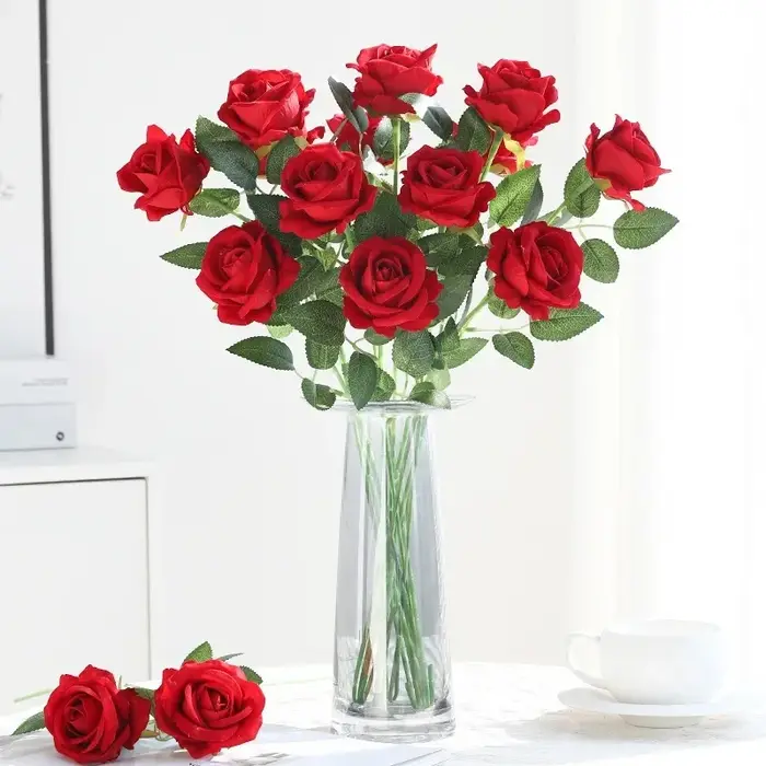 Bouquet de roses artificielles 49cm