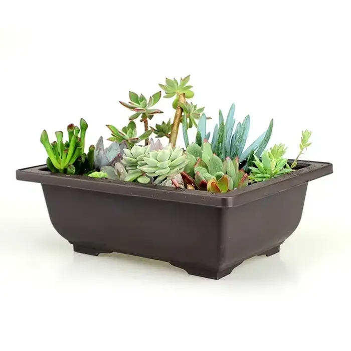 Pot de fleur carré en plastique pour balcon