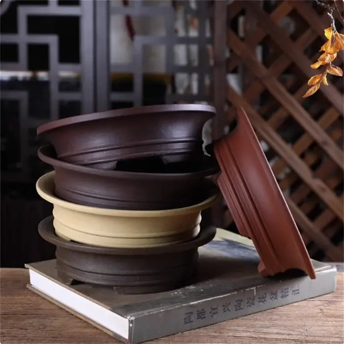 Pot à bonsaï rond classique en céramique