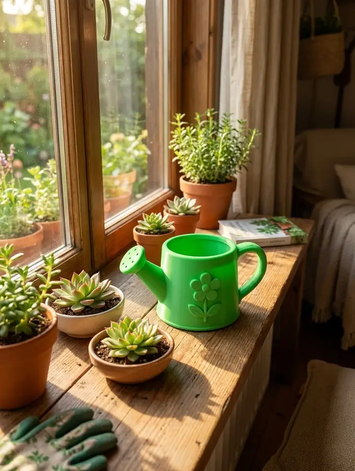 Mini arrosoir, pot à fleurs mignon avec motif en relief