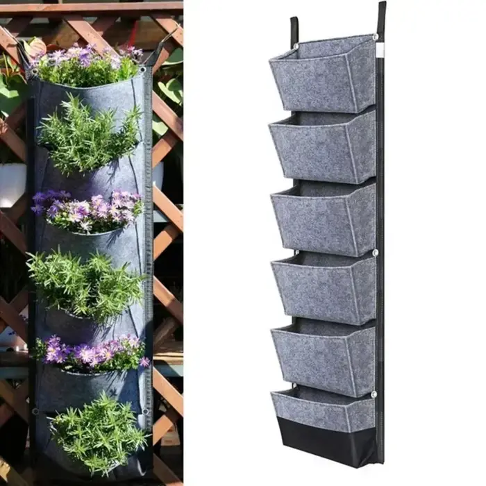Nouveau 6/7 poche Vertical culture plantation sac feutre tenture murale fleur légumes conteneur de c