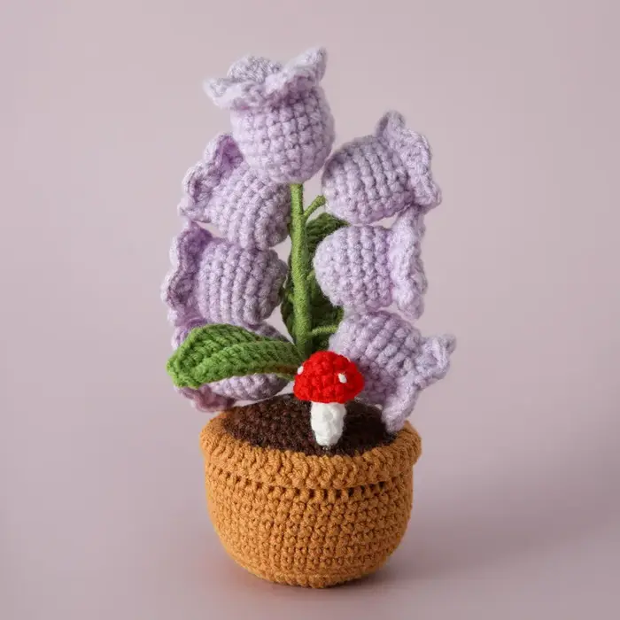 Orchidée Clochette au Crochet avec Pot