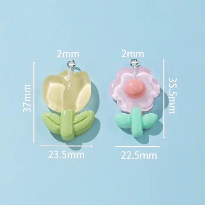 Pendentif tulipe tournesol en résine