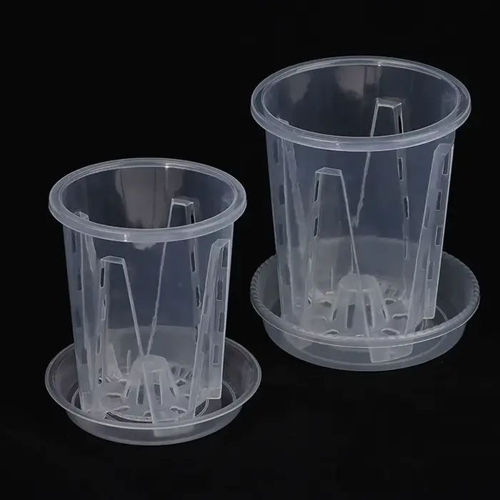 Pot de fleurs transparent respirant pour le contrôle des racines
