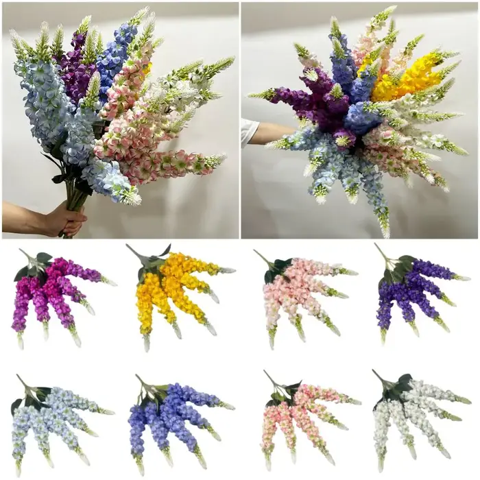 5 tiges de fleurs artificielles de jacinthe