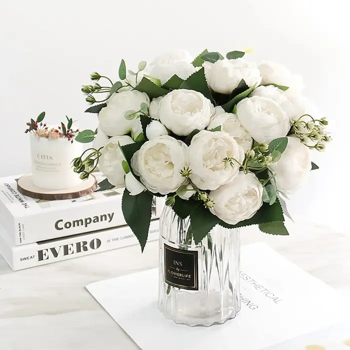 Fleurs artificielles Soie Pivoine Bouquet Festival Décorations Vase Maison Salle Jardin Salon Mariage Mariée FakePlants Stade Prop