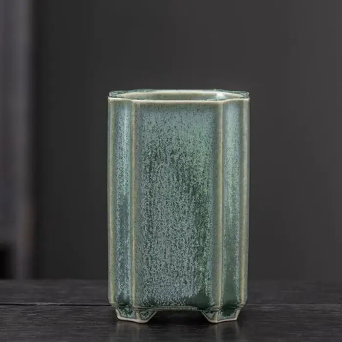 Pot de fleurs carré en porcelaine