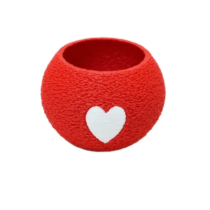 Pot de plante imprimé en 3D avec motif de cœur unique, mini pots mignons pour plantes succulentes, p