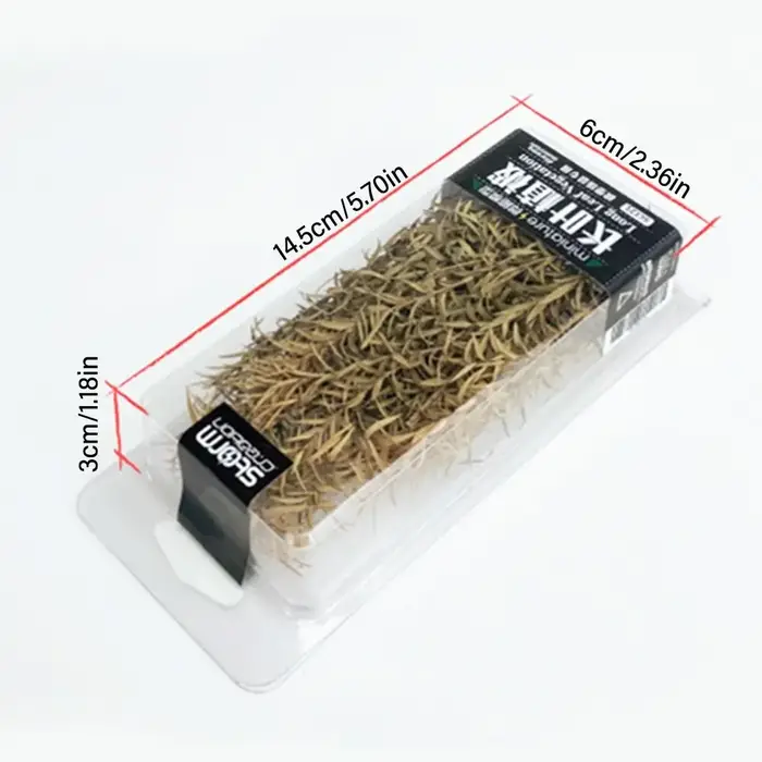1 Boîte d'Accessoires pour Jardin Féerique, Scène Ferroviaire, Micro-Paysage, Grappes d'Herbe à Longues Feuilles, Végétation pour Table de Sable, Roseaux Miniatures