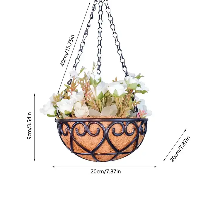 Panier suspendu pot de fleurs cocotier pot de fleurs intérieur panier suspendu artisanat fer cocotie