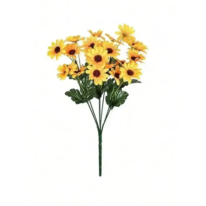 Fleurs artificielles en soie, petites marguerites, bouquet de mariée, couronne de mariage de haute q