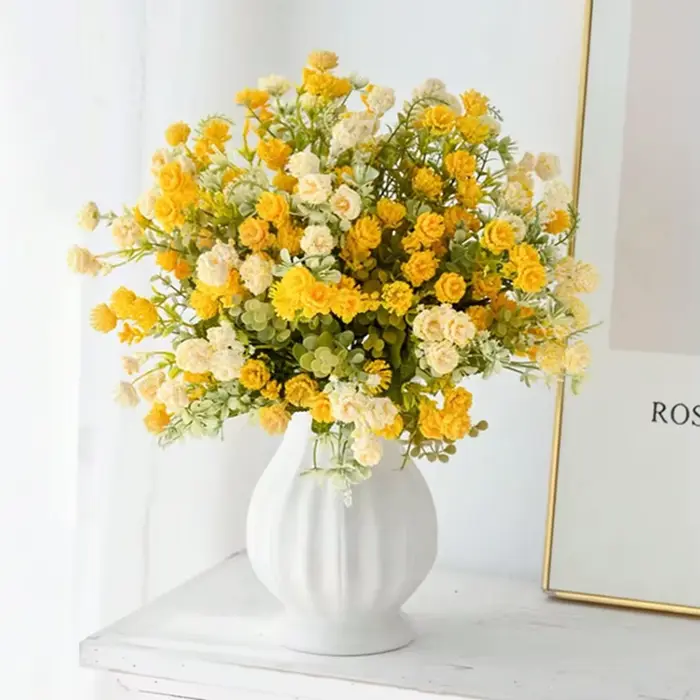 Soie Fleur Artificielle De Mariage Maison Chambre Décor Nuptiale Sala Salle Extérieure Distinctive Bouquet De Mariée Vase Jolie Photographie Prop