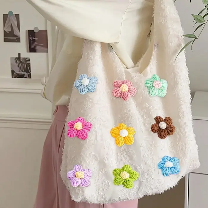 Appliques de fleurs au Crochet