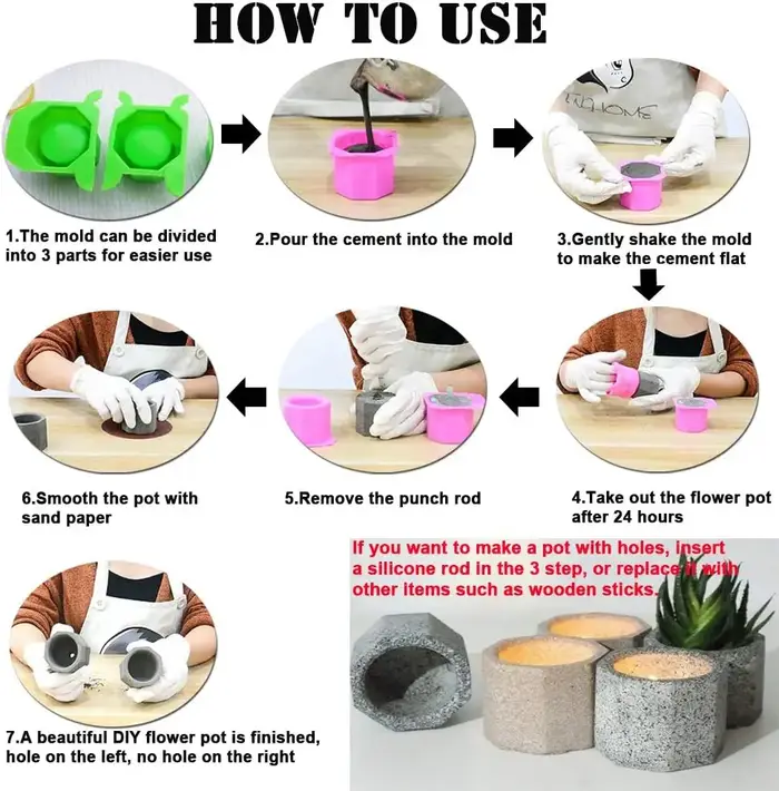 Moules en silicone pour pots de fleurs, adaptés à la plantation de fleurs, bricolage, arôme ci-après les et décoration intérieure de la maison